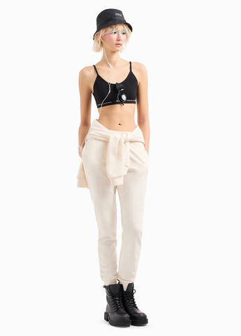 Молочный свитшот Armani Exchange однотонный без декора (341249988)