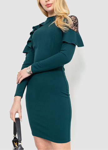 Темно-зеленое кэжуал платье футляр Ager однотонное