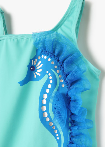 Светло-бирюзовый летний купальник слитный KOTON