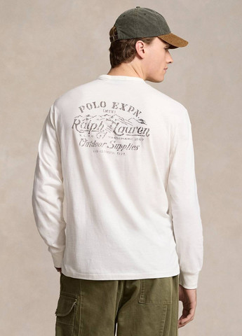 Белый демисезонный кэжуал лонгслив Ralph Lauren однотонный