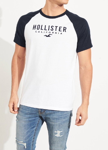 Белая футболка Hollister