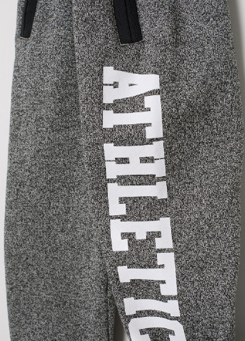 Штани H&M джогери написи сірі спортивні бавовна, трикотаж