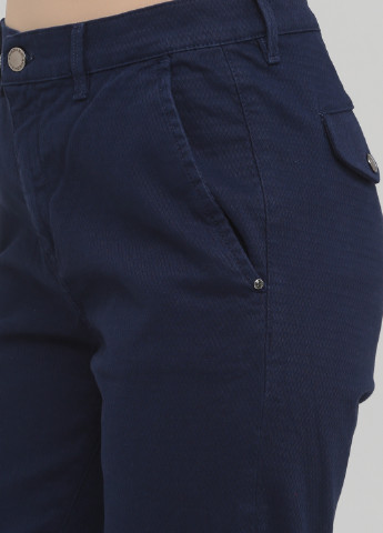 Темно-синие кэжуал демисезонные прямые, укороченные брюки Gas
