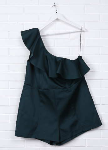 Комбинезон H&M комбинезон-шорты однотонный темно-зелёный кэжуал