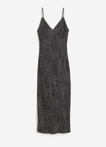 Чорно-білий кежуал сукня з відкритою спиною H&M в горошок