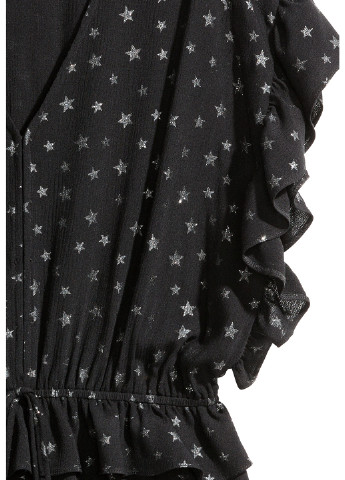 Комбинезон H&M комбинезон-шорты рисунок чёрный кэжуал вискоза