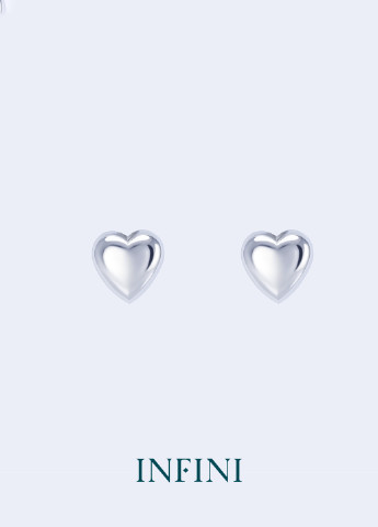 Серьги серебряные Infini в форме сердечка (251126768)