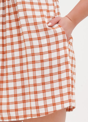 Бежевое кэжуал платье а-силуэт Vicolo в клетку