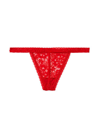 Трусики Victoria's Secret стринги однотонные красные домашние полиамид