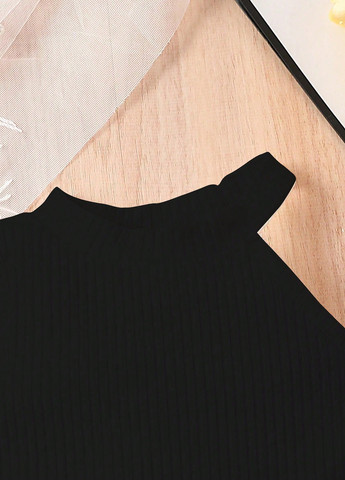 Черный летний комплект (топ, юбка) SHEIN