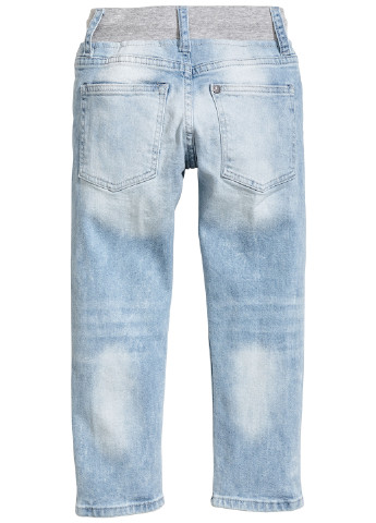 Голубые демисезонные слим фит джинсы H&M