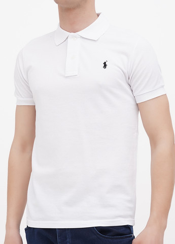 Белая футболка-поло для мужчин No Brand однотонная
