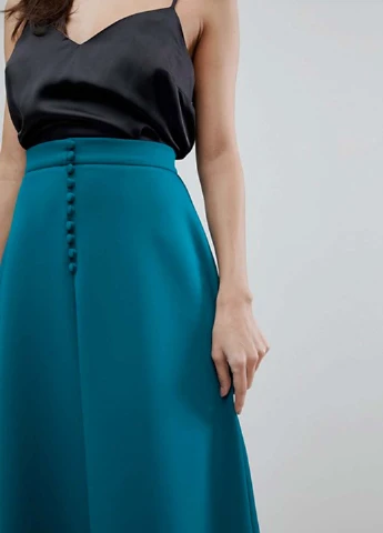 Бірюзова неопренова максі спідниця Asos (252610358)