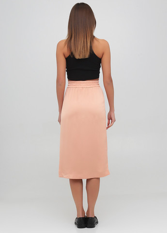 Светло-розовая кэжуал однотонная юбка Monki клешированная