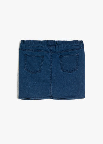 Синяя джинсовая однотонная юбка KOTON