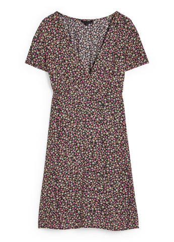 Чорна кежуал сукня C&A з квітковим принтом