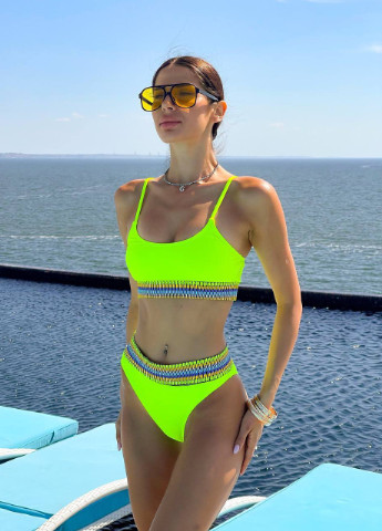 Желтый летний яркий женский купальник No Brand