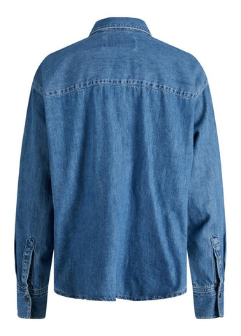 Синяя джинсовая рубашка однотонная JJXX