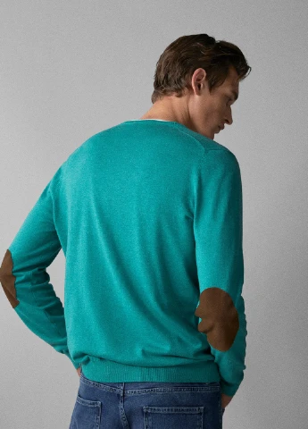 Бірюзовий демісезонний пуловер пуловер Massimo Dutti