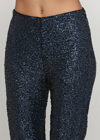 Темно-синие нарядные демисезонные зауженные брюки H&M