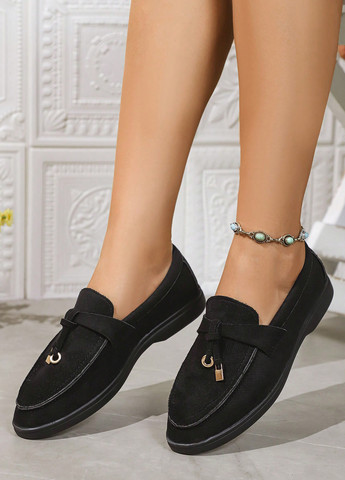 Черные мокасини SHEIN завязки