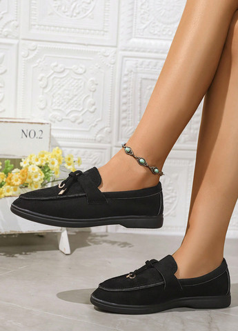 Черные мокасини SHEIN завязки