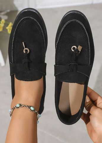 Черные мокасини SHEIN завязки
