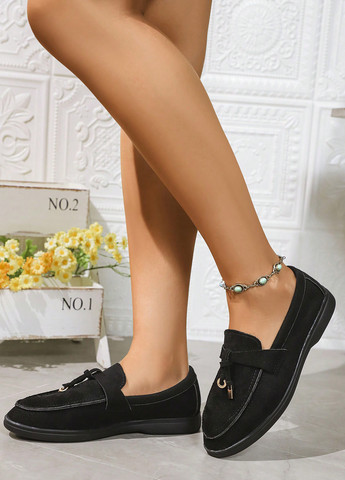 Черные мокасини SHEIN завязки