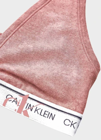 Рожевий топ бюстгальтер Calvin Klein без кісточок бавовна