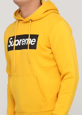 Худи Supreme логотипы жёлтые кэжуалы хлопок, трикотаж