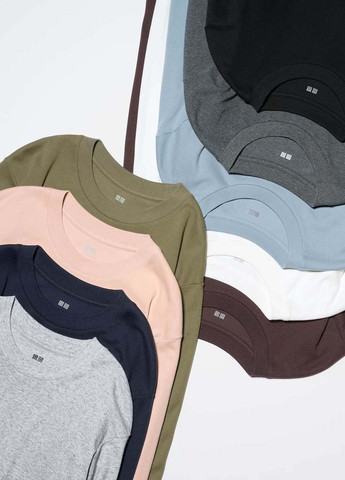 Белый демисезонный кэжуал, спортивный лонгслив Uniqlo однотонный