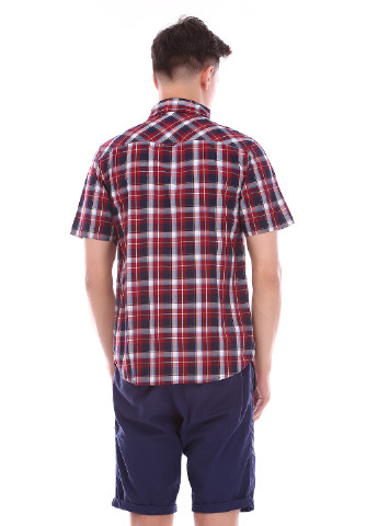 Темно-красная кэжуал рубашка в клетку Q.Silver с коротким рукавом