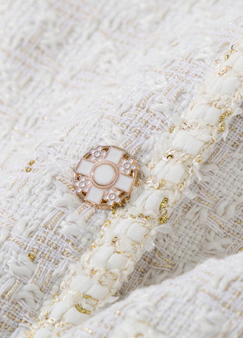 Молочное Кэжуал полупальто однобортное SHEIN в клетку