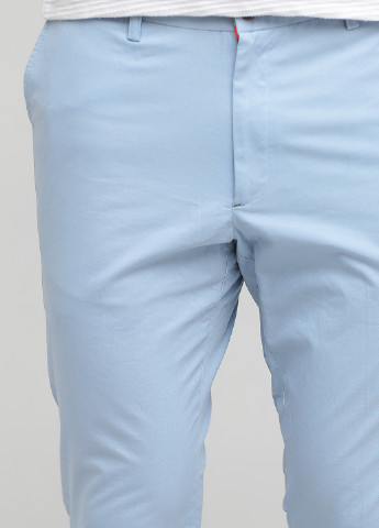 Голубые кэжуал демисезонные зауженные, укороченные брюки El Ganso
