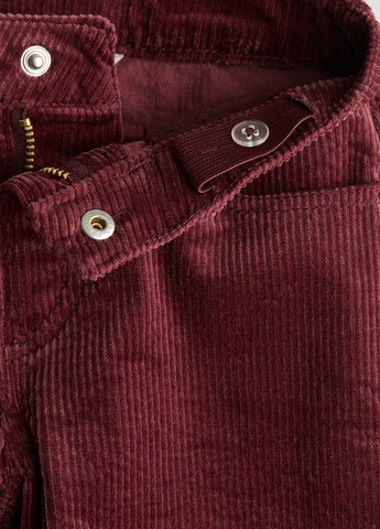 Бордовые кэжуал демисезонные клеш брюки H&M