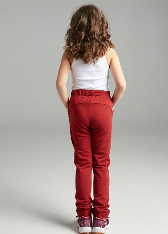 Темно-красные кэжуал демисезонные прямые брюки Promin