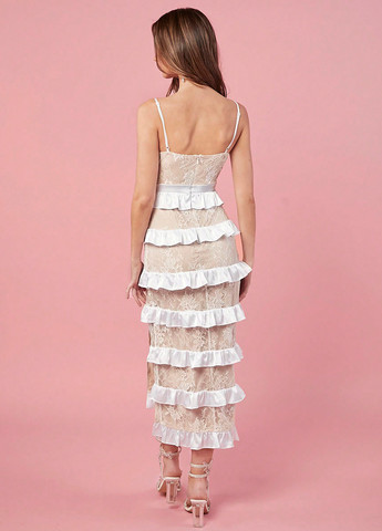 Белое коктейльное платье футляр SHEIN однотонное