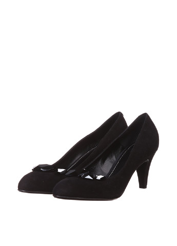 Черные женские кэжуал туфли на среднем каблуке - фото