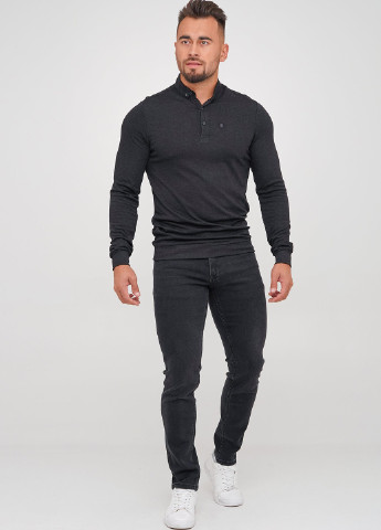 Черная футболка-поло для мужчин Trend Collection меланжевая