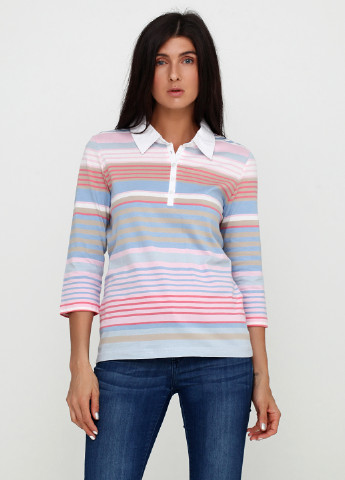 Цветная женская футболка-поло BRANDTEX CLASSIC в полоску