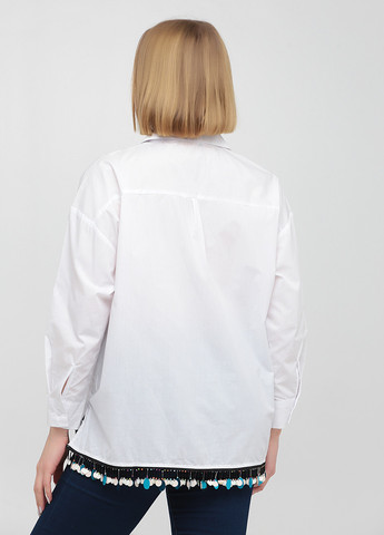 Белая кэжуал рубашка однотонная Bebe Plus