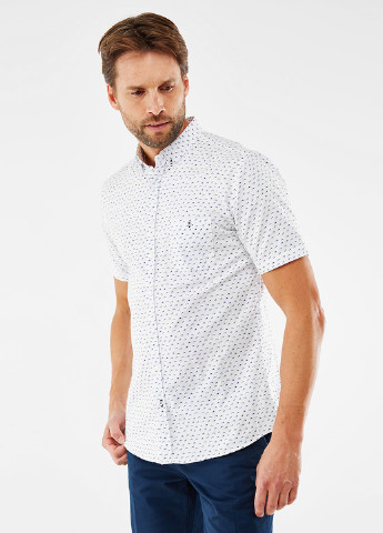 Белая кэжуал рубашка с геометрическим узором Mexx