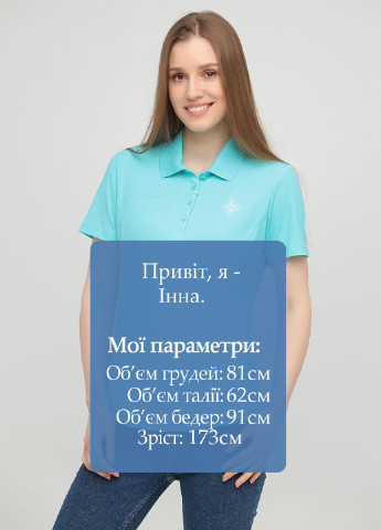 Светло-бирюзовая женская футболка-поло Greg Norman однотонная