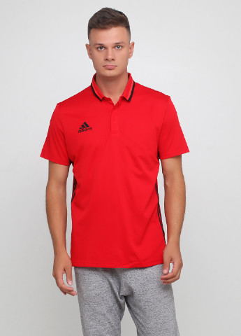 Красная футболка-поло для мужчин adidas однотонная