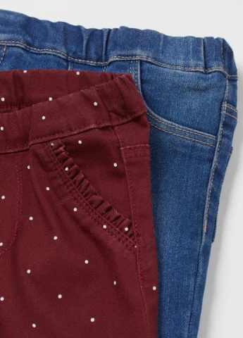 Комбинированные кэжуал летние брюки H&M