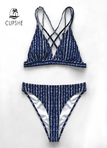 Синий летний купальник CUPSHE