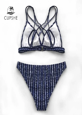 Синий летний купальник CUPSHE