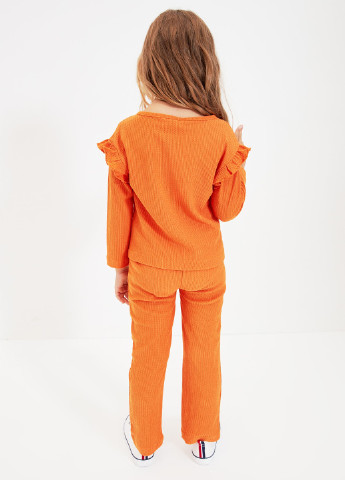 Оранжевый демисезонный костюм (джемпер, брюки) брючный Trendyol