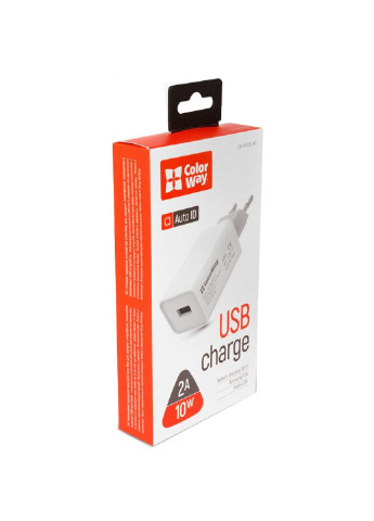 Зарядний пристрій 1USB AUTO ID 2A (10W) (CW-CHS012-WT) Colorway 1USB AUTO ID 2A (10W) (253506986)