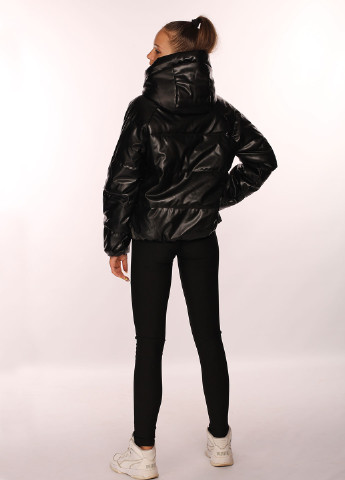 Чорна демісезонна демісезонна куртка на еко-шкіри Tiaren Лора